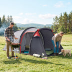 Campingzelt, Wurfzelt für 2 Personen, Vorraum & Schlafbereich, wasserdicht, 426 x 206 x 154 cm, Grau