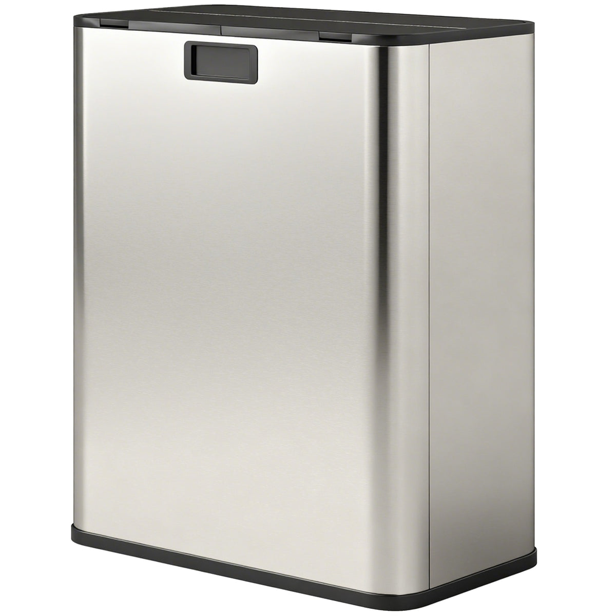 Dual Kitchen Bin with Soft-Close Butterfly Lid, 2 x 28L Stainless Steel Pedal Bin with Removable Inner Buckets, Fingerprint-Proof for Recycling and Waste, Silver Tone