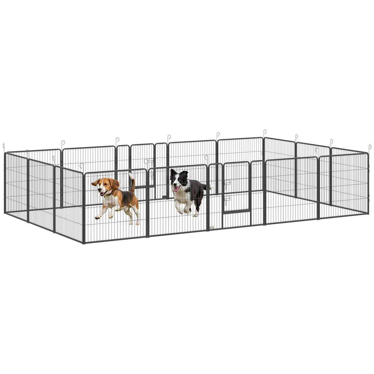 16 Panels Heavy Duty Puppy Playpen, for Small and Medium Dogs, Indoor and Outdoor Use - Grey