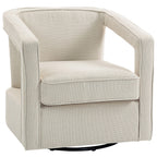 Sessel Wohnzimmer 360° drehbar Loungesessel Relaxsessel mit einteilig Rückenlehne und Armlehnen 77 x 75 x 72 cm Beige