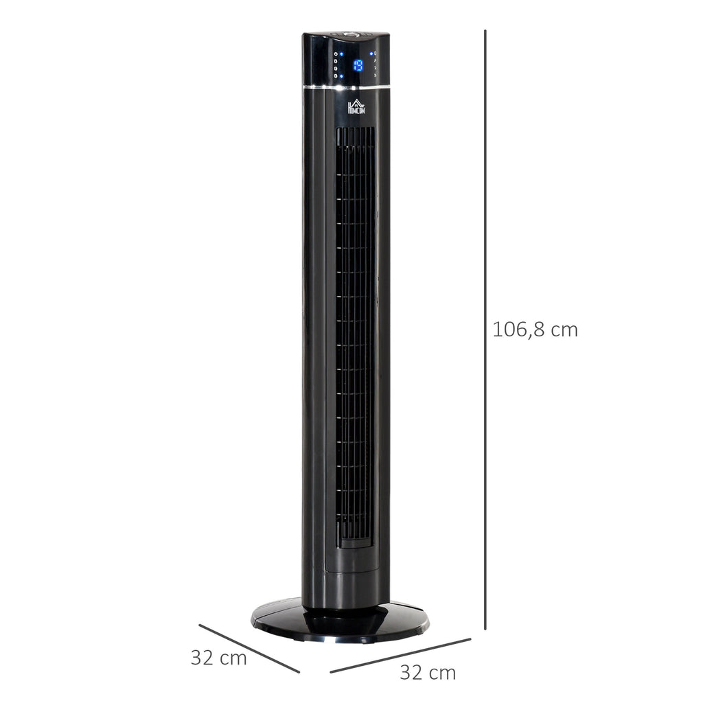 2in1-Turnmventilator Standventilator Ventilator, 32 cm x 32 cm x 106,8 cm, Schwarz
