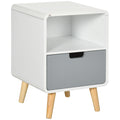 Nachttisch, skandinavisches Design, gro?e Schublade, wasserfeste Lackierung, 40 x 38 x 58 cm, Wei?