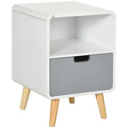 Nachttisch, skandinavisches Design, gro?e Schublade, wasserfeste Lackierung, 40 x 38 x 58 cm, Wei?