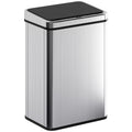 40L Sensor Bin with Soft-Close Lid, Stainless Steel Automatic Touchless Motion Sensor Kitchen Bin, Silver Tone