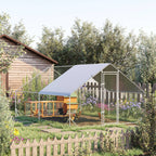 Hühnerstall, Freilaufgehege, Geflügelstall mit Schattendach, Freigehege für 4-6 Hühner, Enten Kaninchen, 3 x 2 x 2 m