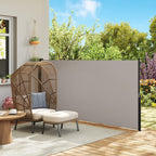 Seitenmarkise, Seitenrollo, ausziehbar, Sichtschutz, Aluminium/Polyester, 3 x 1,4 m, Hellgrau