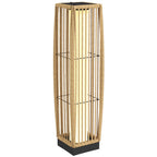 Solar Stehlampe Rattan Solarlampen mit Lichtsensor Automatische LED Solarleuchte im Boho-Stil IP44