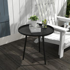 Outdoor Beistelltisch, Gartentisch, runder Terrassentisch, Stahl, Ф40 x 50Hcm, Schwarz