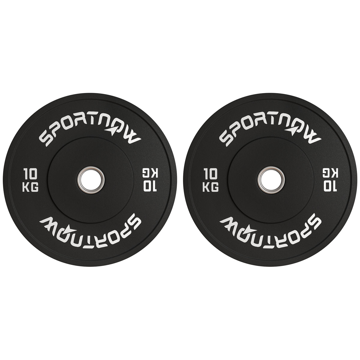 Hantelscheiben-Set, 2 x 10 kg, olympischer Standard, Gummi, geräuscharm, Schwarz