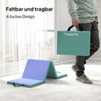 Trainingsmatte Faltbare Fitnessmatte Grün+Lila 180 x 60 x 5 cm