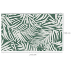 Outdoor Teppich Wendbares Wetterfest Outdoorteppich Carpet mit Blätter-Muster, 152 x 243 cm Dunkelgrün