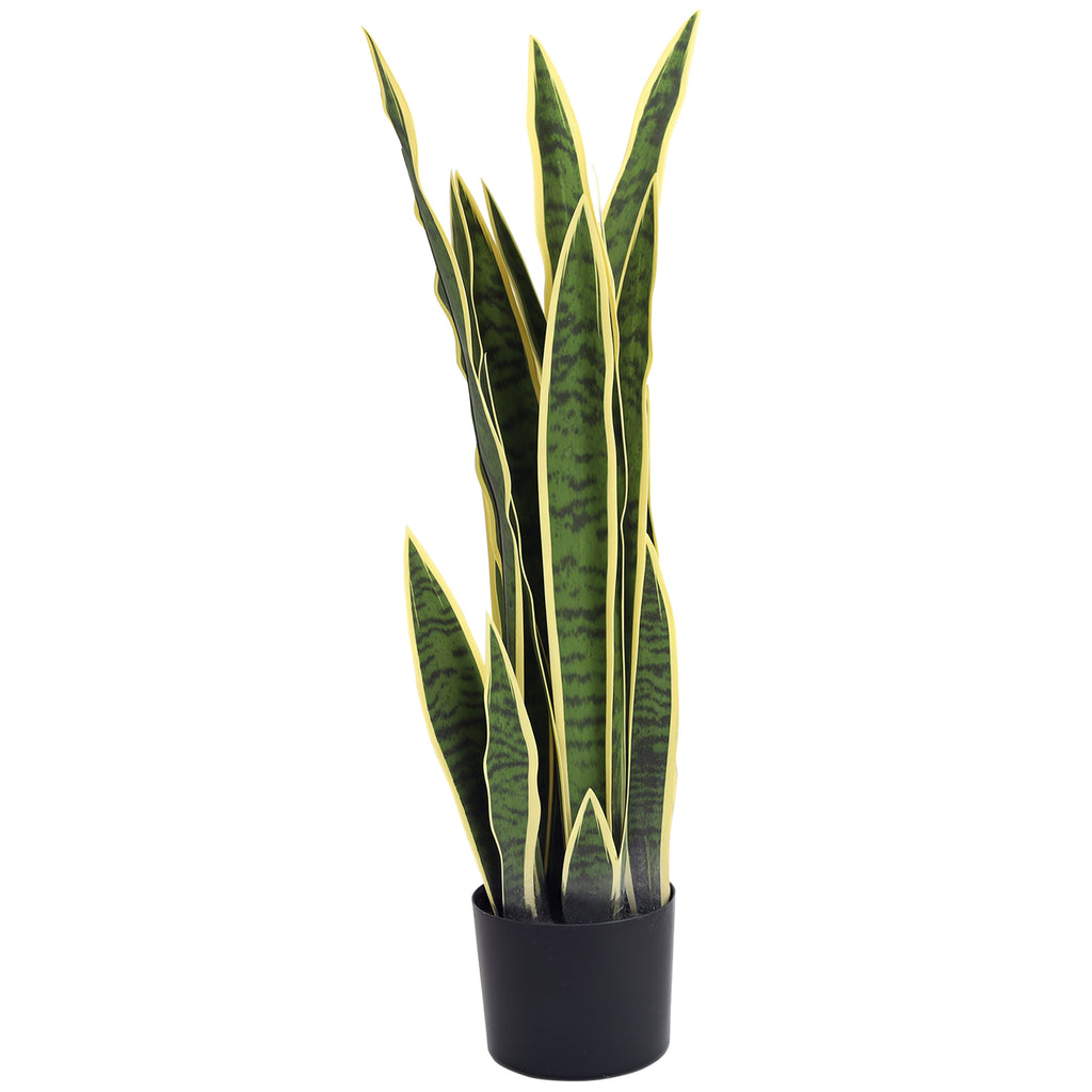 Künstliche Schlangenpflanze groß 77 cm Kunstpflanze im Topf für Wohnzimmer Geschenk