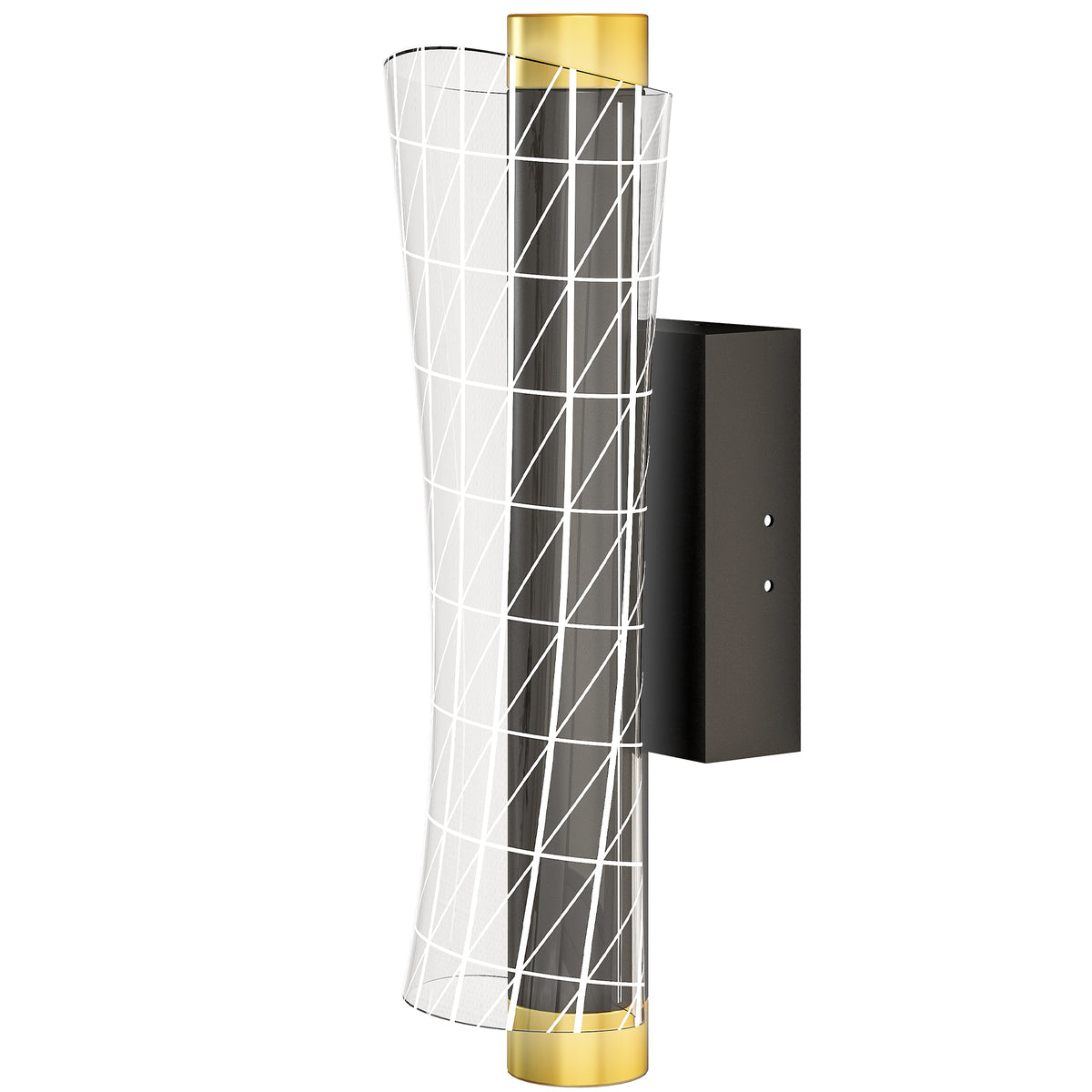 Wandleuchte Innen Wandlampe mit LED Lichte, Gitterdesign, Dimmbar Nachttischlampe Metall, Schwarz
