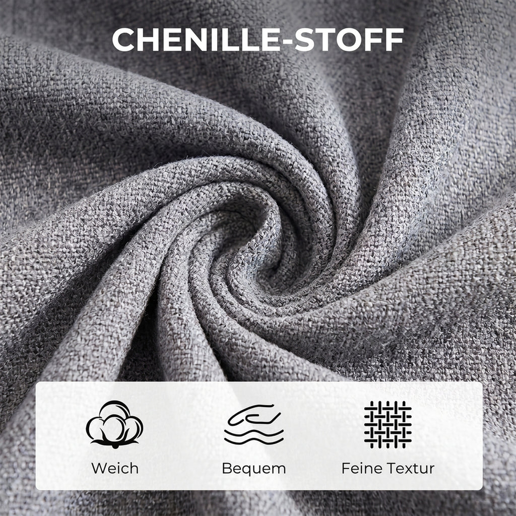 Sessel Wohnzimmer Drehbar Loungesessel mit Breiter Sitzfläche, Integrierter Armlehne, Chenille-Optik, Dunkelgrau