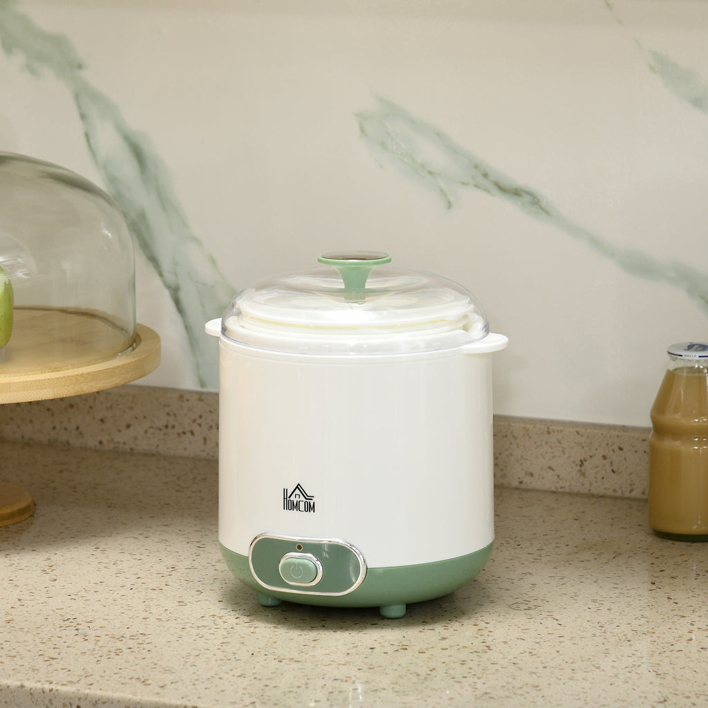 Joghurtbereiter, 1,5 L Joghurtmaschine mit Sieb, Deckel, 20 W Joghurt-Maker für griechischen Joghurt, für 3–5 Personen, 19,5x17,5x21,4 cm, Weiß