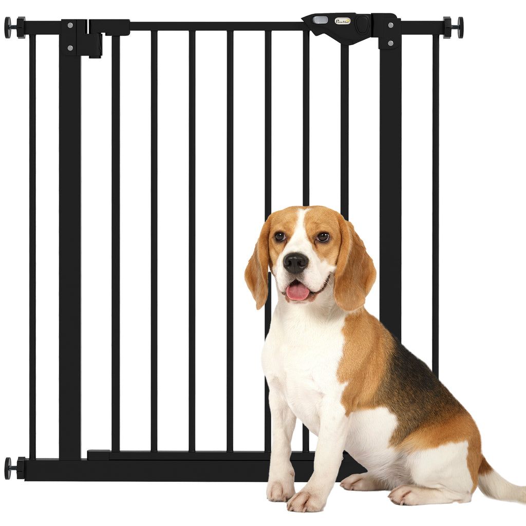 Adjustable Safety Gate w/ One Extensions, Four Adjustable Screws, Black