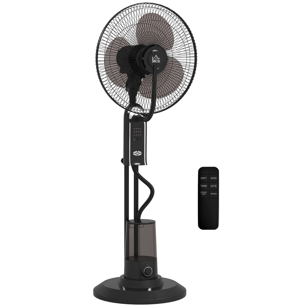 Ventilator mit Wasserkühlung, Luftbefeuchter, 10° Neigbar 70° Oszillierend 3 Geschwindigkeitsstufen 75W, Schwarz