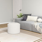 Hocker Polsterhocker, Leinen, versteckter Stauraum, umkehrbarer Deckel, 5 6cm x 56 cm x 42 cm, Creme + Natur
