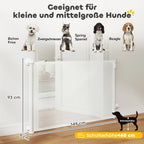Treppenschutzgitter Türschutzgitter Ausziehbar 0-140 cm mit Einhandbedienung für Haustiere für Treppen Türen Weiß