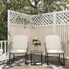 Schaukelstuhlset Schaukelstühle Bistro-Set, Bohostil, PE-Rattan, wetterbeständig, Creme