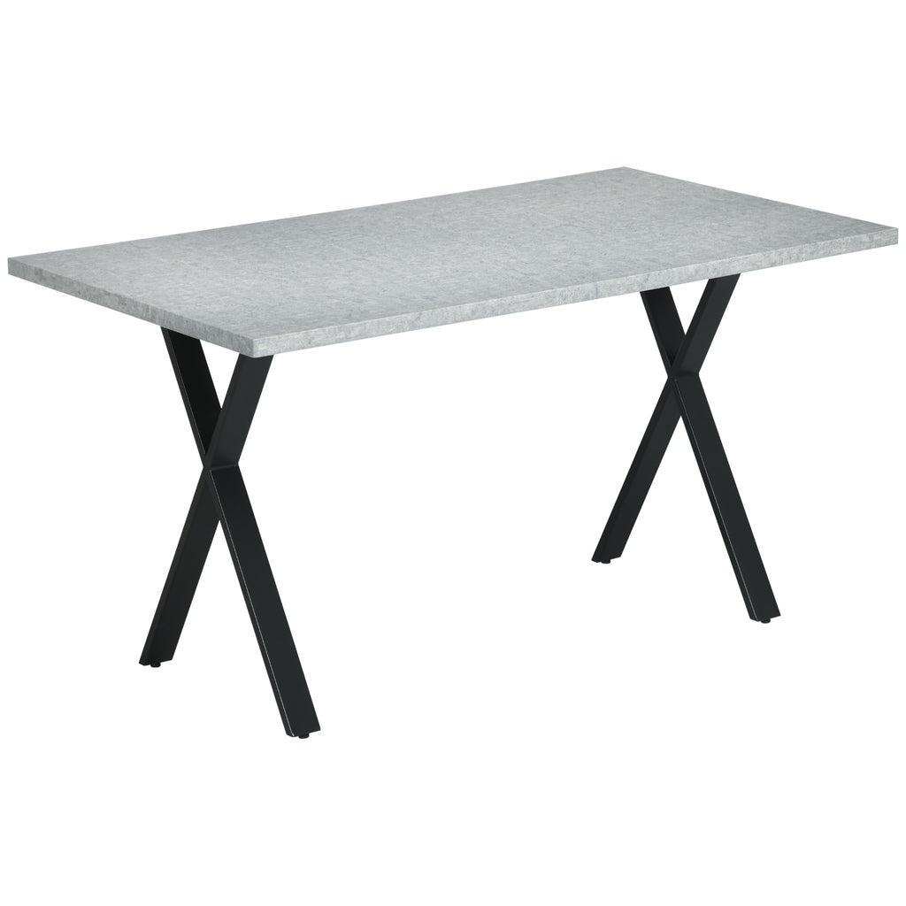 Esstisch, Küchentisch, Tischplatte in Steinoptik, Stahlbeine, 140 x 80 x 76 cm