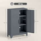 Aktenschrank mit Lamellent¨¹ren, Lagerschrank, Metallschrank mit 2 verstellbaren Einlegeb?den, 75 x 33 x 110 cm, Grau