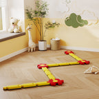 Kinder Schwebebalken-Set, frei gestaltbar, Kunststoff, flexible Teile, Gelb+Rot