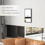 Wall Bathroom Mirror, 60 x 40 cm Wall-Mounted Mirror for Living Room, Bedroom, Hallway, Black