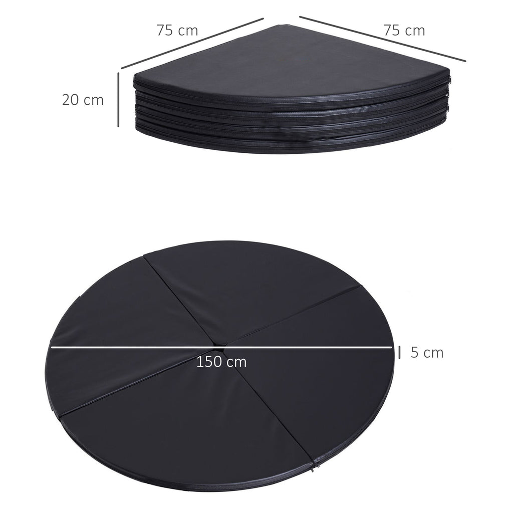 Pole-Dance-Matte, 5 cm dicke runde Kunststoff-Matte f¨¹r Pole-Dance-¨¹bungen, Gymnastik, Yoga, Schwarz