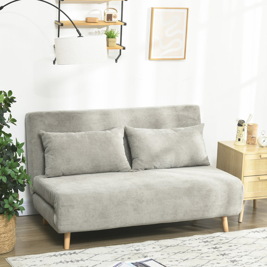 Schlafsofa, G?stebett, 3-fach verstellbare R¨¹ckenlehne, Leinenoptik, bis 120 kg, 141 x 90 x 81 cm, Grau
