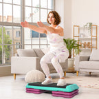 3-Level Aerobic Step 10/15/20cm Steppers for Exercise Workout w/ Non-Slip Top Compact Stepper Home Office Indoor Outdoor Fitness Equipment
