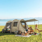Aufblasbares Zelt 2-4 Personen Schneller Aufbau Outdoor Zelt für Camping mit Luftpumpe Mesh Fenster Heringen Vordach