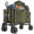 Bollerwagen, klappbar, 7 Seitentaschen, verstellbarer Griff, bis 120 kg, Stahl, gr¨¹n, 100 x 48 x 100,5 cm