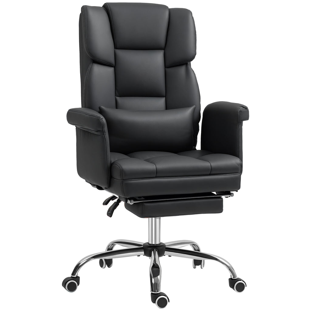 Ergonomischer B¨¹rostuhl, h?henverstellbar 48-56 cm, neigbare R¨¹ckenlehne, Fu?st¨¹tze, Schwarz