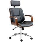 Bürostuhl Ergonomischer Schreibtischstuhl mit Hoher Rückenlehne, Abnehmbarer Kopfstütze für Home-Office Schwarz