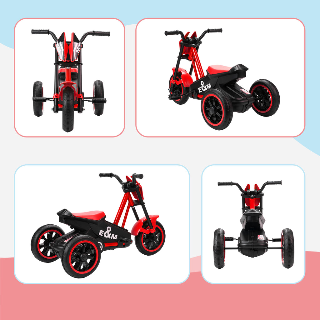 Kids Tricycle Baby Trike, Kids Trike with Pedal, 3 Wheel Toddler Balance Bike for Indoor Outdoor Use, Red