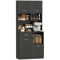 K¨¹chenschrank, Buffet mit Schublade, Soft-Close T¨¹ren, 80 x 35 x 180 cm, Schwarz