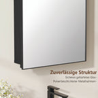 Bathroom Mirror Cabinet with Mirror, Arched Wall Mounted Bathroom Cabinet with Storage Shelves, Black