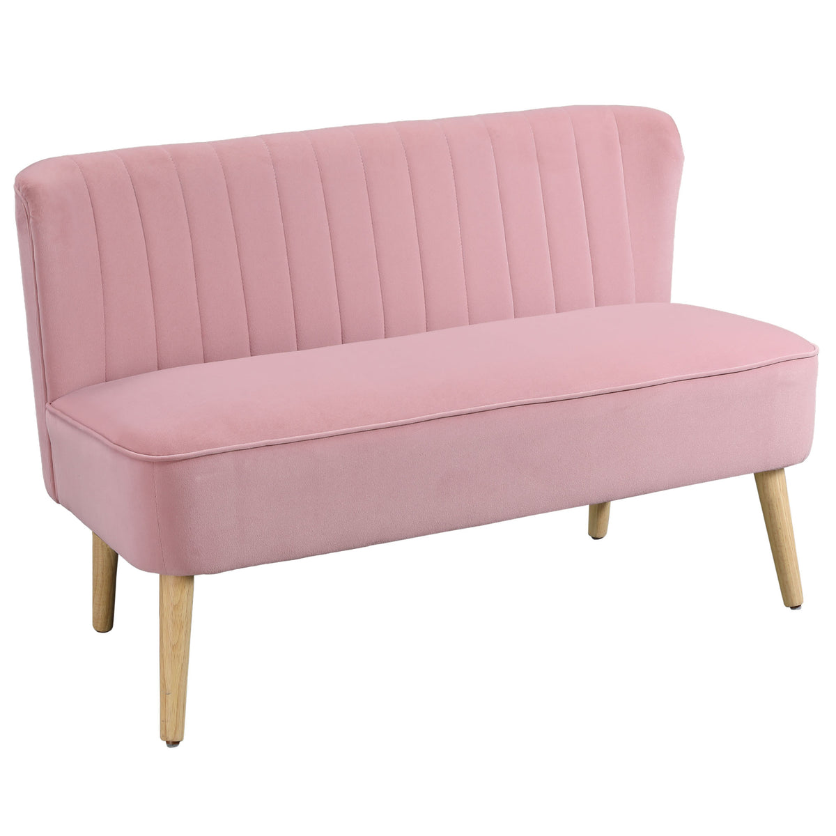 Sofa 2-Sitzer Stoffsofa Couch Polstersofa Loungesofa breit Rosa