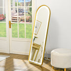 Standspiegel Wandspiegel Ganzk?rperspiegel inklusive Wandbefestifung, 151,5 x 50 x 4 cm, Gold