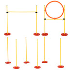 Dog Agility Equipment Training Portable Obstacle for Pet w/Adjustable Hurdles, Jumping Ring, Weave Poles