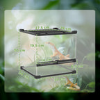 Glas-Terrarium f¨¹r Reptilien, erh?hter & wasserdichter Boden, Knopfschloss