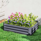 Hochbeet aus verzinktem Stahl, Gartenbeet, Pflanzkasten f¨¹r Garten, Blumenkasten, 120 x 90 x 30 cm, Dunkelgrau