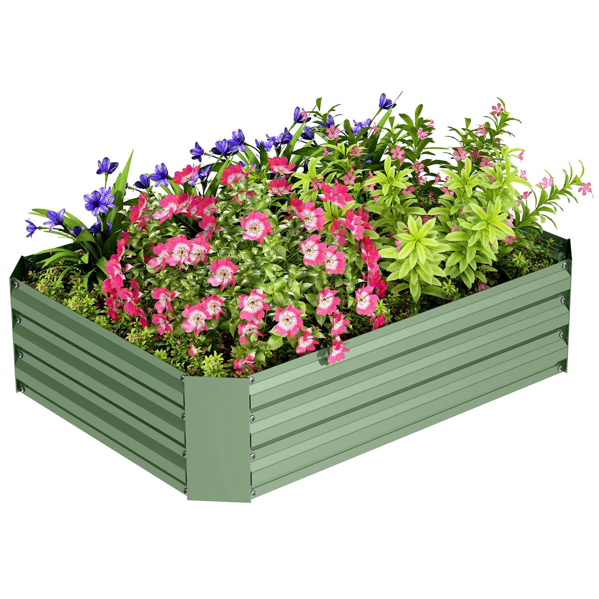 Hochbeet aus verzinktem Stahl, Gartenbeet, Pflanzkasten f¨¹r Garten, Blumenkasten, 120 x 90 x 30 cm, Dunkelgr¨¹n