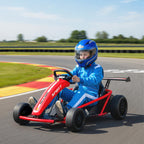 24V Elektro-Go-Kart zum Fahren und Driften, Nylon-Reifen, Sicherheitsgurt, Hupe, Musik f¨¹r 8-12 Jahre Rot