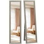 Full Length Mirror, 37 x 157 cm, Hanging or Freestanding, Rectangular Full Body Mirror for Living Room, Bedroom, Grey