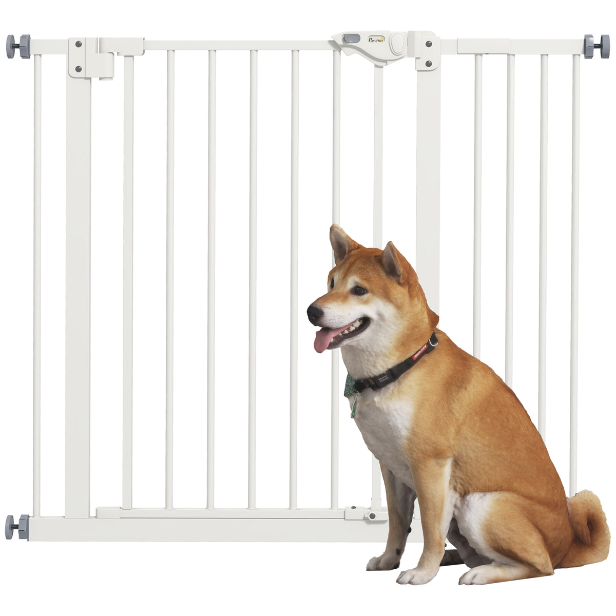 Adjustable Safety Gate w/ One Extensions, Four Adjustable Screws, White