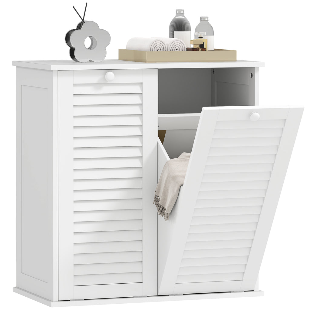 W?scheschrank, 2 Kippbeh?lter f¨¹r W?sche, 2 Lamellent¨¹ren, 70 x 38 x 73 cm, Wei?