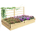 Hochbeet Pflanzkasten Kr?uterbeet, wetterbest?ndig, 1 Spalier, 183 x 98,5 x 95?cm, Natur