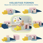 8-Piece Foam Play Blocks for Kids, Soft Motor Skill Blocks with Washable Velvet Covers, Indoor Climbing Set, Multicolor